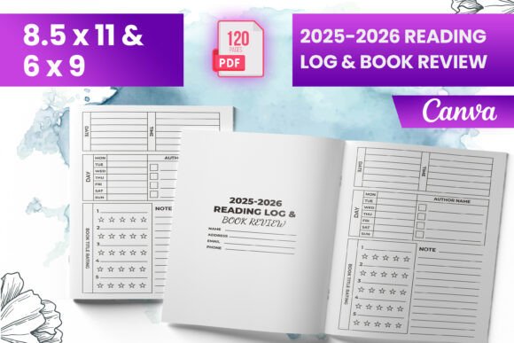 2025-2026 Reading Log Book Review KDP