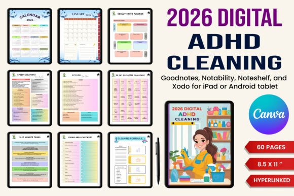 2026 Digital ADHD Cleaning Planner: A Practical Tool for Organized Living