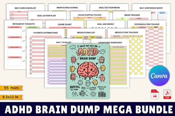 ADHD Brain Dump Mega Bundle: A Practical Tool for Clarity and Focus