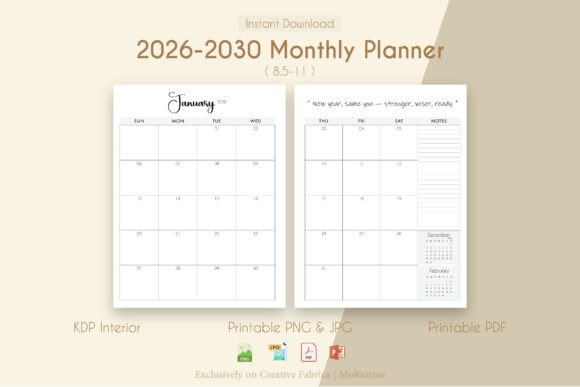 Plan Ahead with Confidence Using the 2026–2030 Monthly Planner PDF